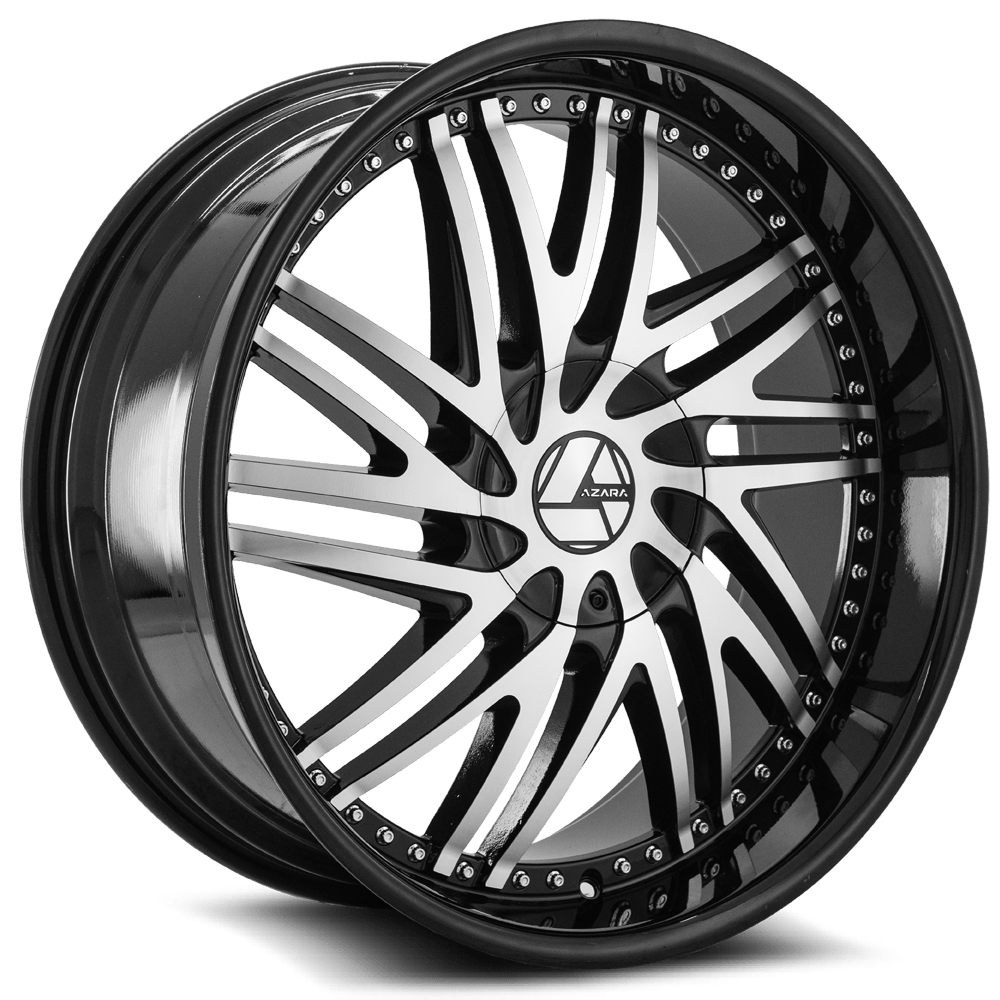 AZA-509 | Stylish 10 Split Spoke Wheels in Chrome & Black